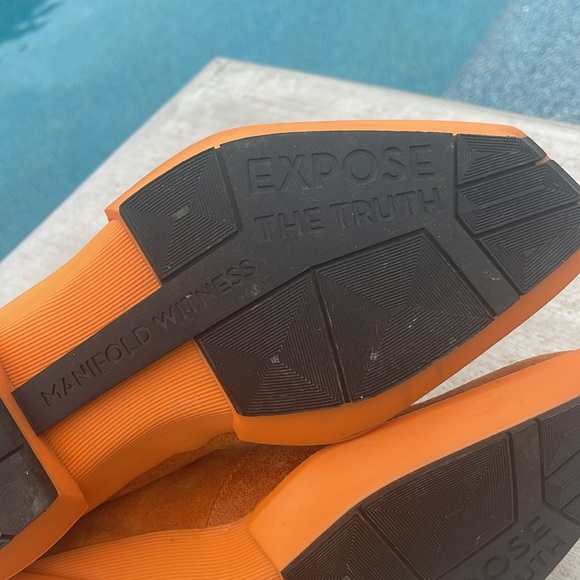 HOST PICK 💥John Fluevog Orange 🍊 Chelsea Leather Sneaker Ankle Boot Size 10 - Picture 11 of 15